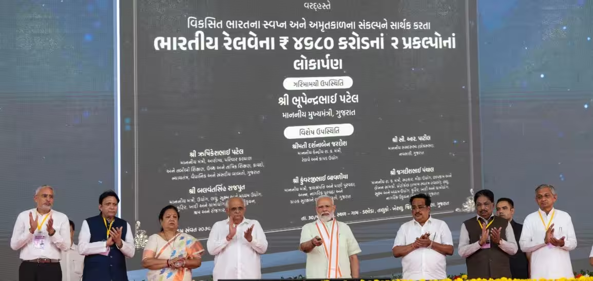 PM inaugurates, dedicates to the nation and lays foundation stone for projects worth around Rs 5800 crores in Mehsana, Gujarat