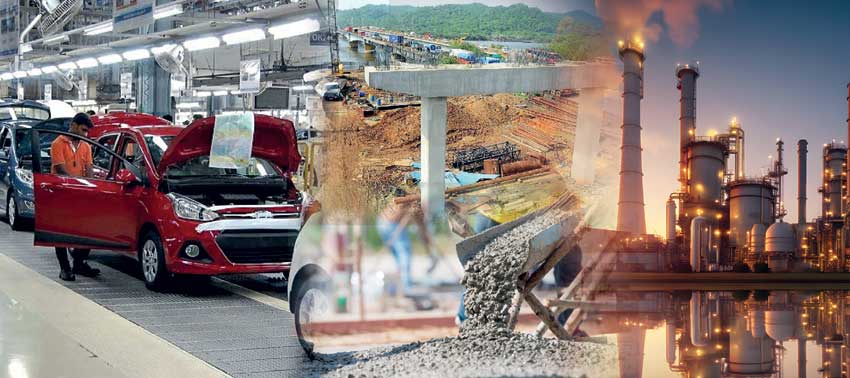 Increasing contribution of industry sector in India's GDP