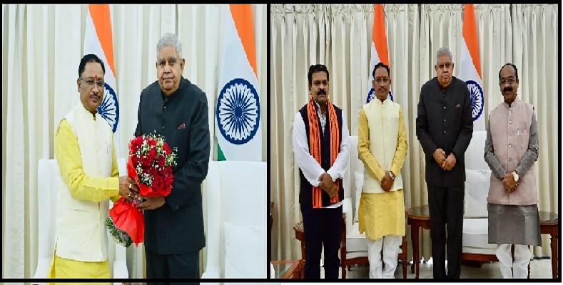 Chhattisgarh CM Vishnudev Sai visits Delhi, meets Vice President Jagdeep Dhankhar, will also meet PM Modi