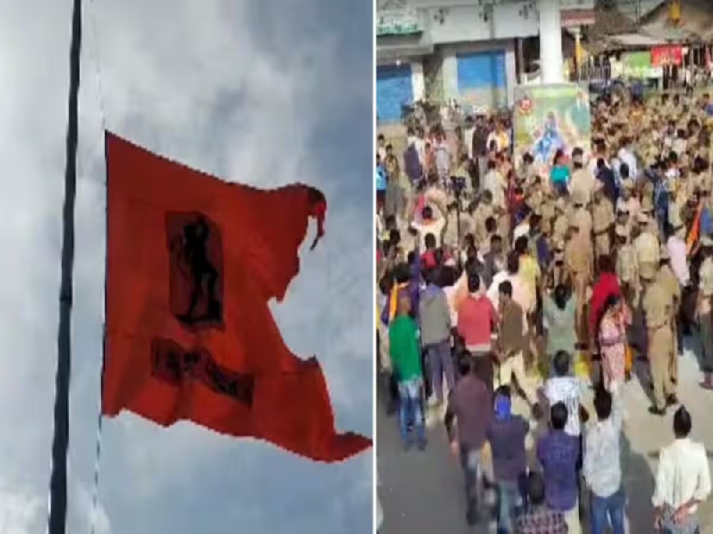 Controversy erupts in Karnataka over removal of 'Hanuman flag', situation tense
