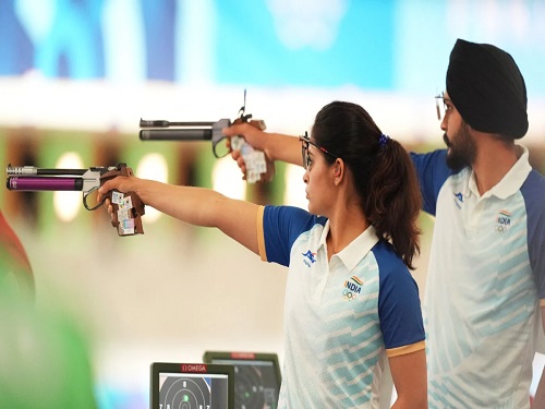 Indian Shooters Shine Again: Manu Bhaker and Sarabjot Singh Win Bronze in 10m Air Pistol Mixed Team Event