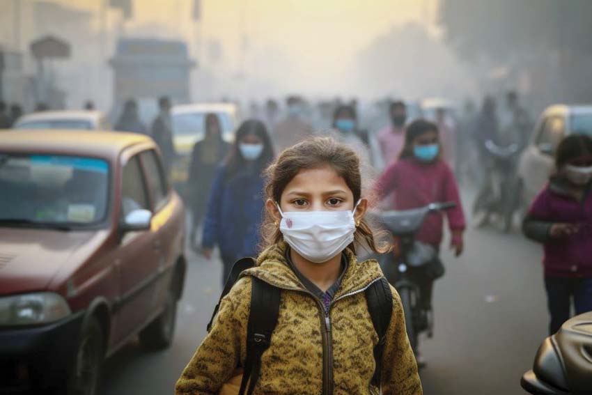 Air pollution in Delhi is poisoning life.