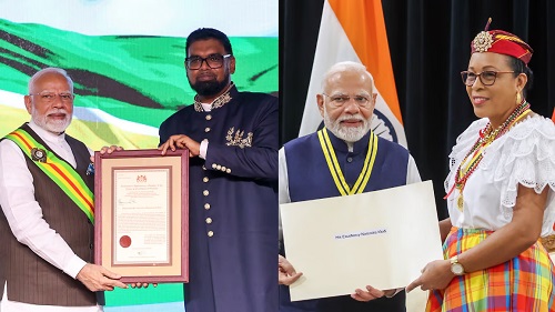 Prime Minister Narendra Modi Honored with Dominica Award of Honor During Historic Visit to Guyana