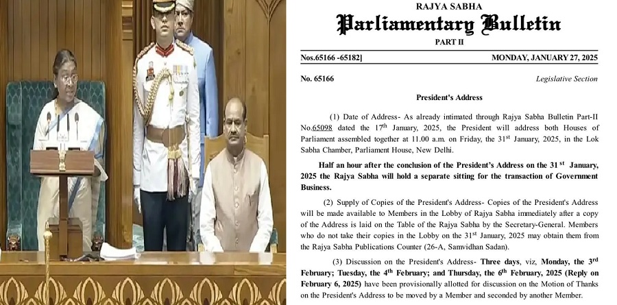 Budget session will start from 31st January, will be completed in two parts