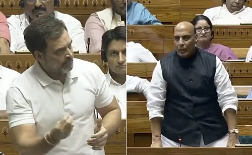 Political Uproar in Lok Sabha Over Rahul Gandhi's Claims Regarding China; RM Rajnath Said: 