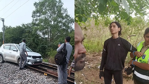 Woman Drives Car Onto Railway Tracks in Hyderabad, Causes Panic and Halts Train Services, Arrested