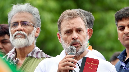 Opposition MPs, Led by Rahul Gandhi, Protest at Parliament Against Election Commission's Special Intensive Review in Bihar