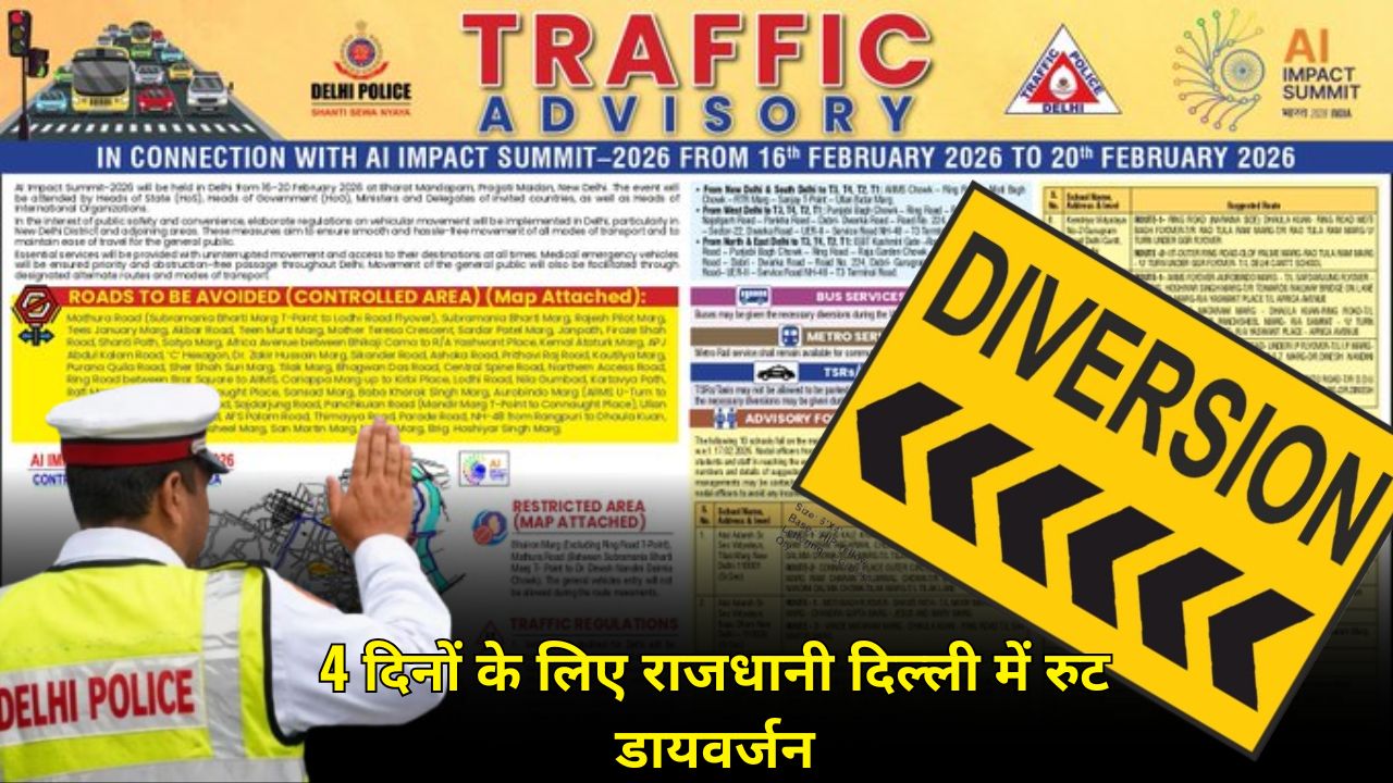 Route diversion in the capital Delhi for 4 days, know which roads will be restricted