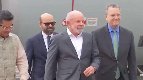 Brazilian President Lula da Silva touches down in New Delhi to take part in the AI Impact Summit 2026