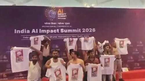 Of AI Dreams and Angry Screams: Tech Titans Dazzle as Youth Congress Workers Protest at India AI Impact Summit; BJP calls It National Shame