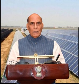 Raksha Mantri approves first large-scale solar power project on defence land at Sitapur, UP.