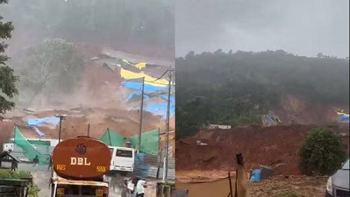 Wayanad Landslide: Several Feared Trapped as Hill Collapses Near Meppady, Massive Rescue Operation Underway