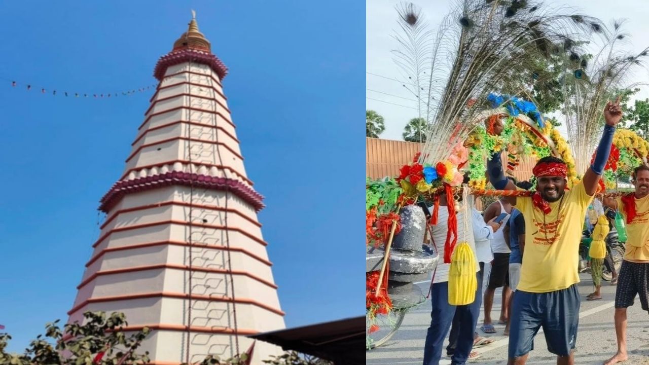 Kanwariyas set off for Pahleza Ghat after seeking the blessings of Baba Garibnath. 