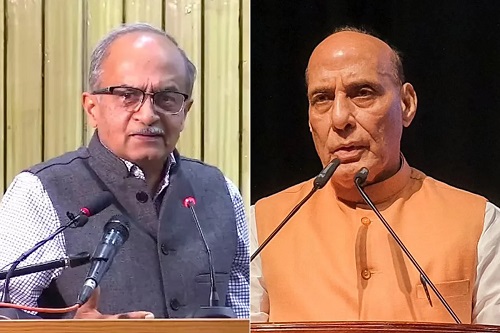 Rajnath Singh Says Prashant Bhushan’s Regime Change Call Exposes Opposition’s ‘Anarchy’ Agenda