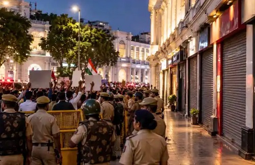 CJP Protests Hit Delhi’s Business Hubs, Traders Pay the Price for Political Agitation